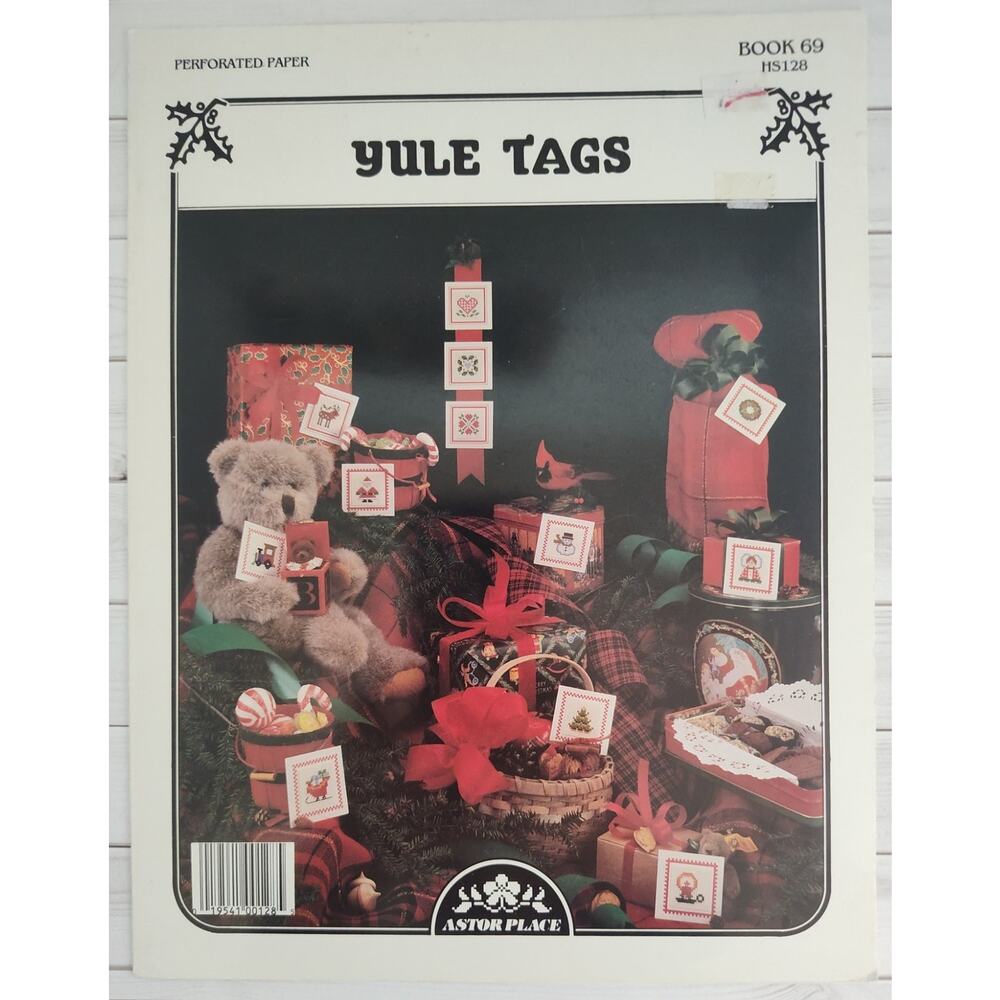 Astor Place Yule Tags Cross Stitch Patterns Christmas Tree, Sleigh, Santa, Deer